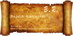 Bajdik Radiszló névjegykártya